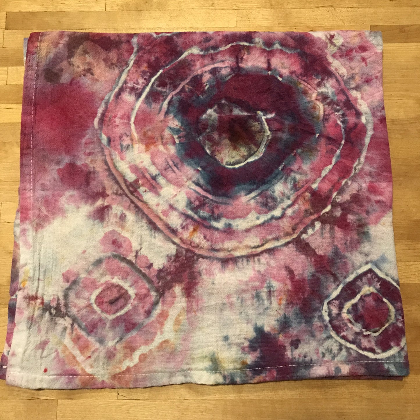 Tie Dye Flour Sack Towel, Hand Dyed Shibori