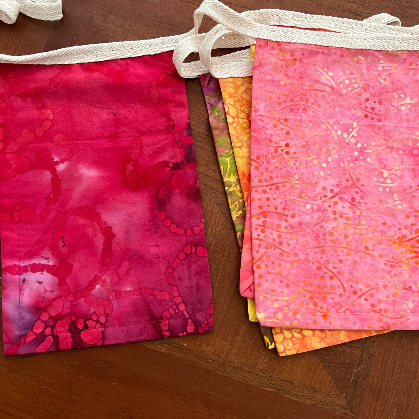 Fabric Bunting Batik Pink Lemonade