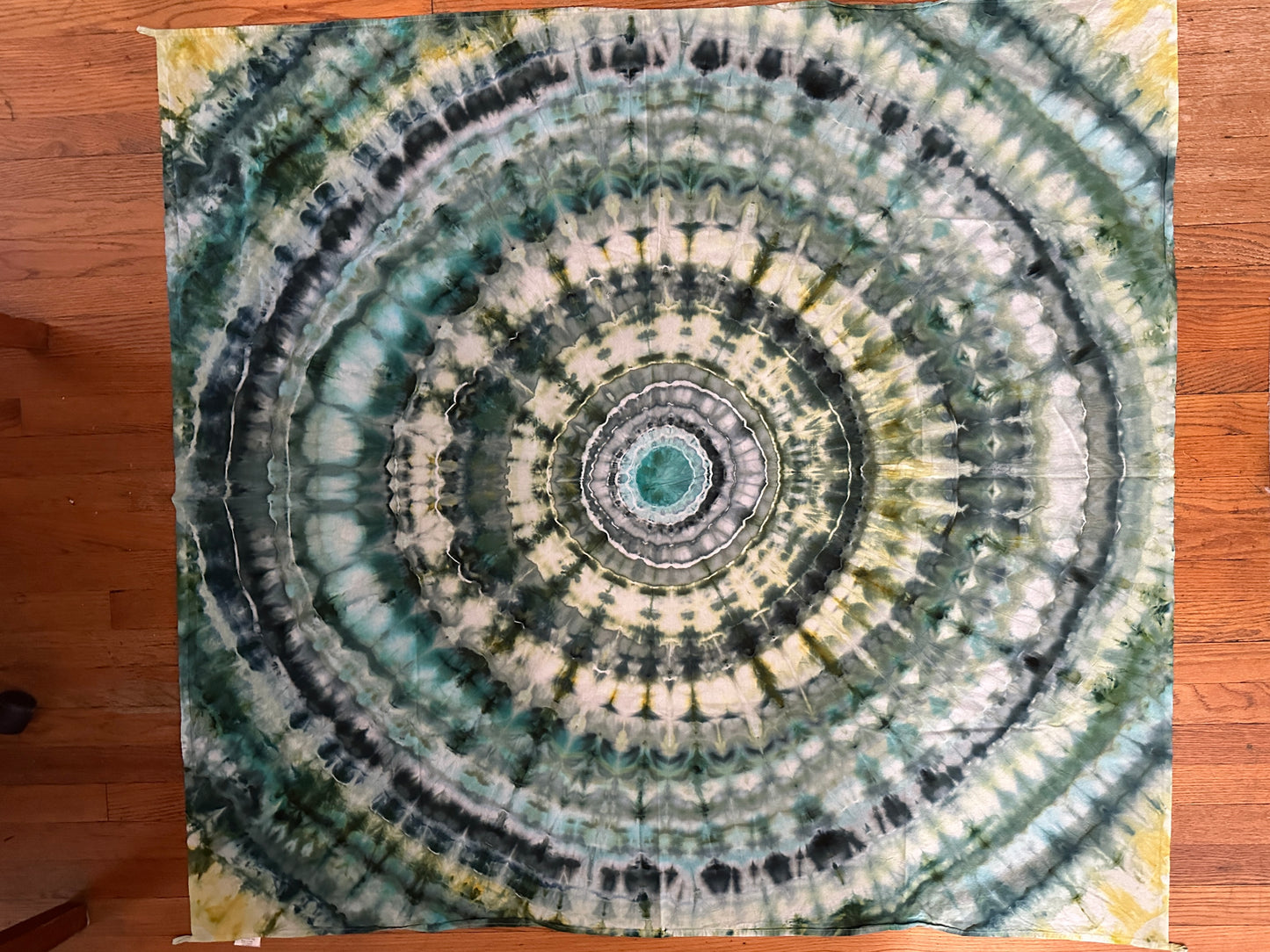 Tapestry- Ice Dyed Mandala Blue-Green