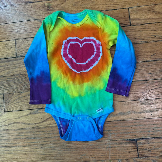 Kids, Baby Onesie, 24 M Rainbow Heart Tie Dye