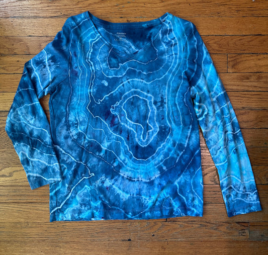 Tie Dye Tee Shirt XLarge XL Geode Turquoise