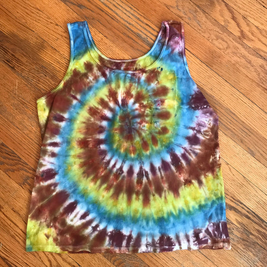 Tie Dye Spiral Tank Xl-1x Plus SIze Hand Dyed