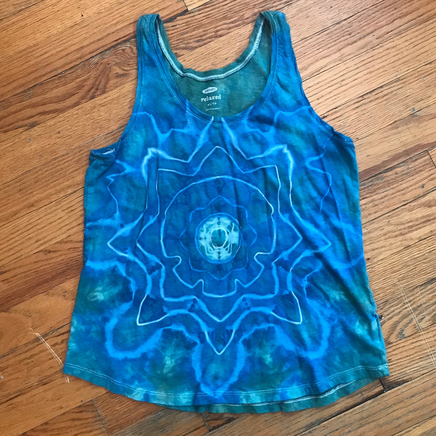 Tie Dye Tank XS Mandala Star Hand Dyed