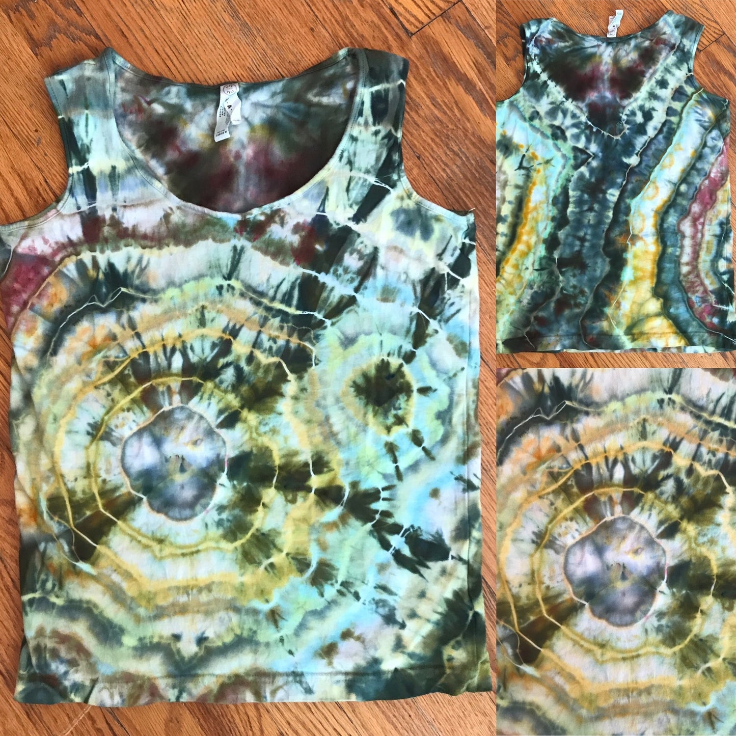 Tie Dye Tank Medium Upcycled, Geode Hand Dyed