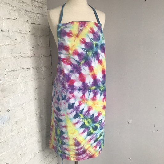 Apron, Rainbow Tie Dyed, Upcycled Fabrics