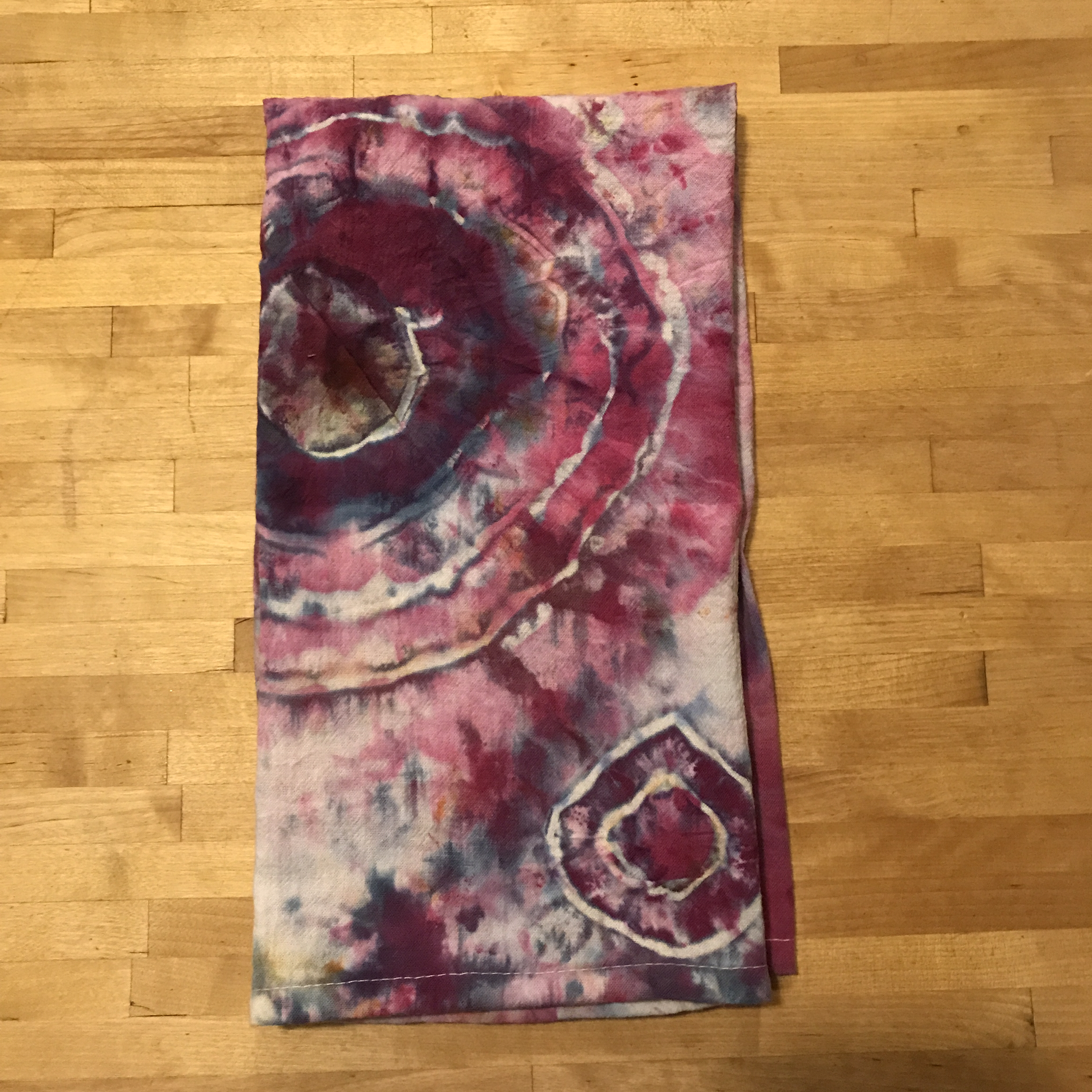 Tie Dye Flour Sack Towel, Hand Dyed Shibori