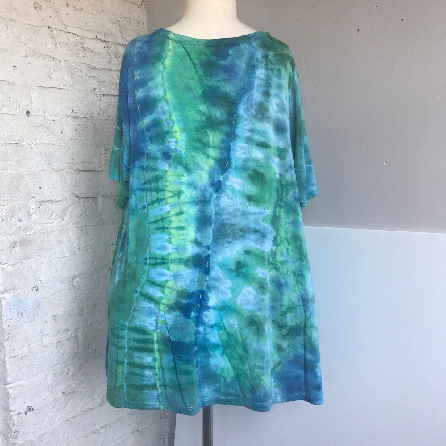 Tie Dye Swing Shirt 3x Plus Size Ice Dye Seaglass