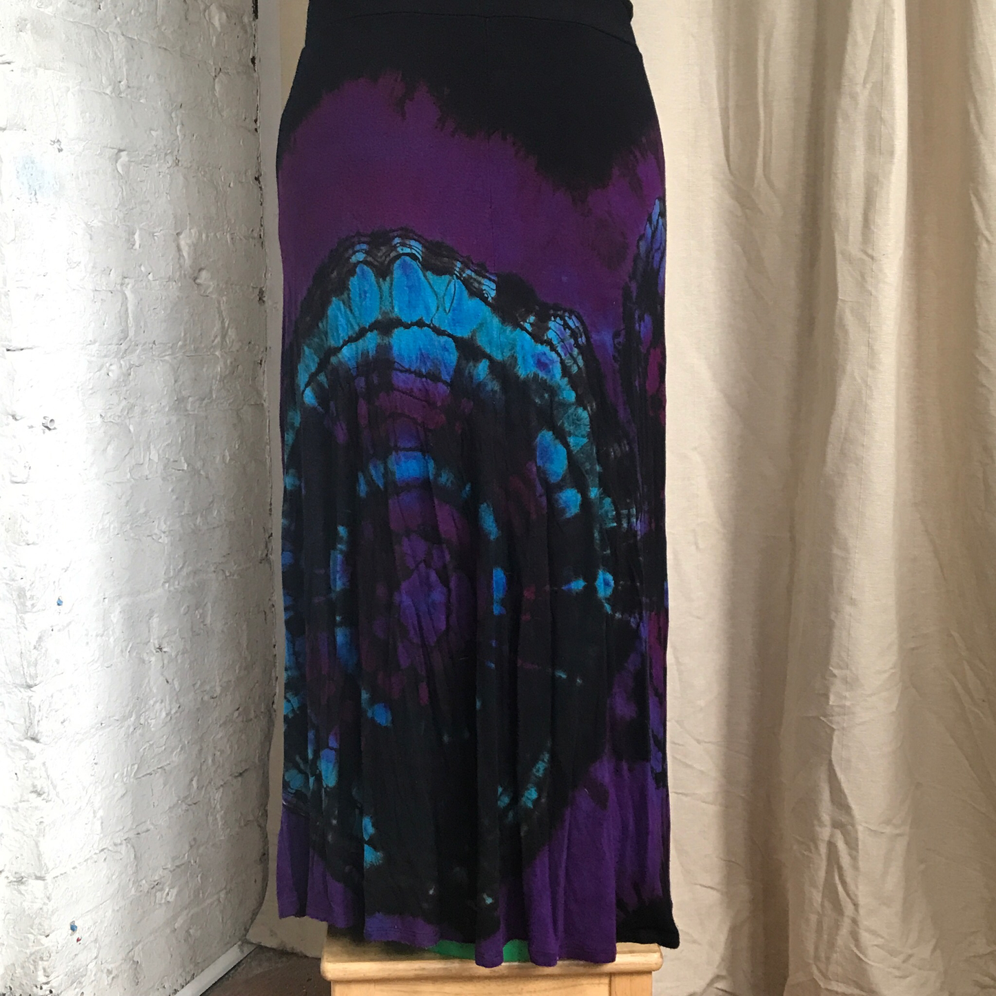 Tie dyed, Upcycled Maxi Skirt,  Size Large Geode Design