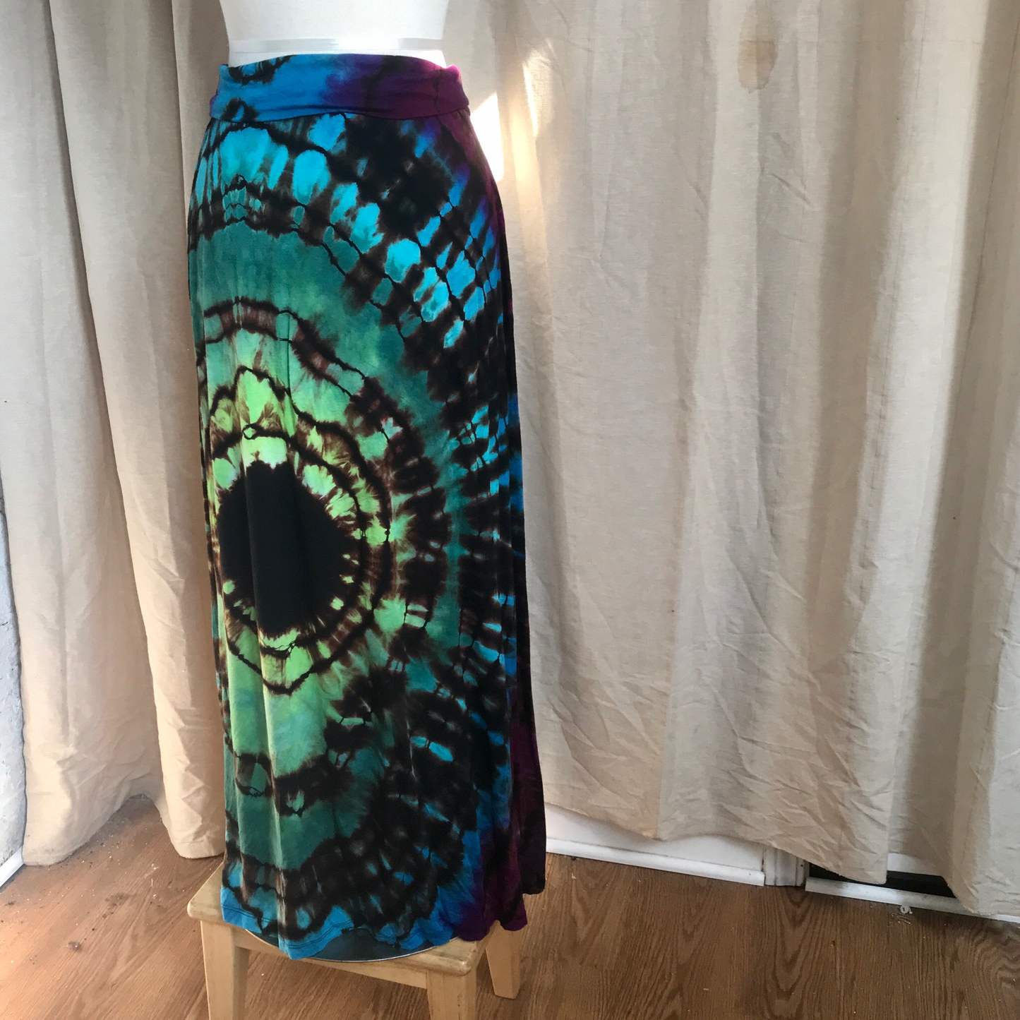 Skirt,  M Tie dyed, Upcycled  Maxi Skirt