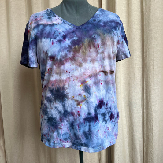 Tie Dye Tee, Upcycled, XXL, Cool Storm Ice Dye