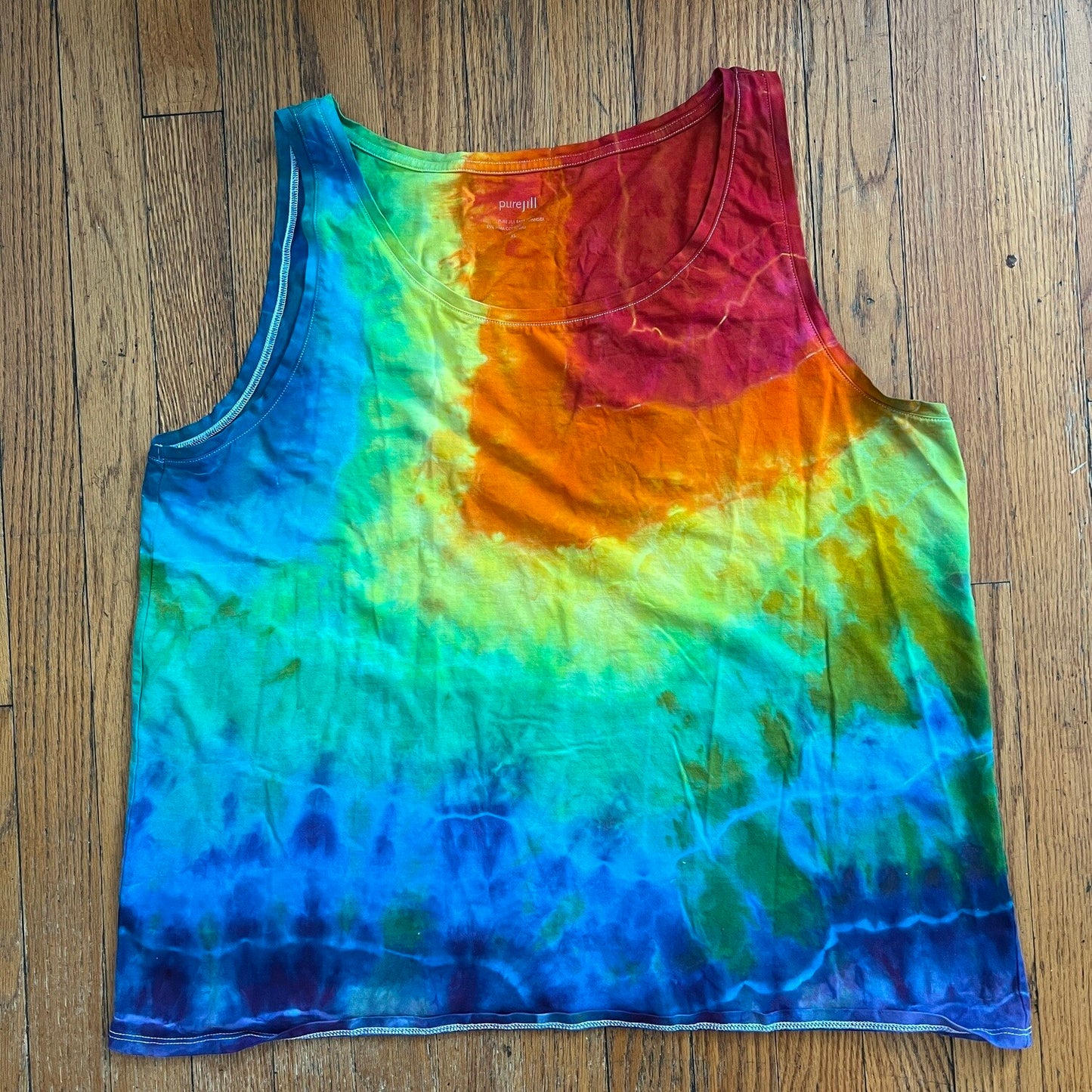 Tie Dye Tank Top, XL Rainbow Ice Dye