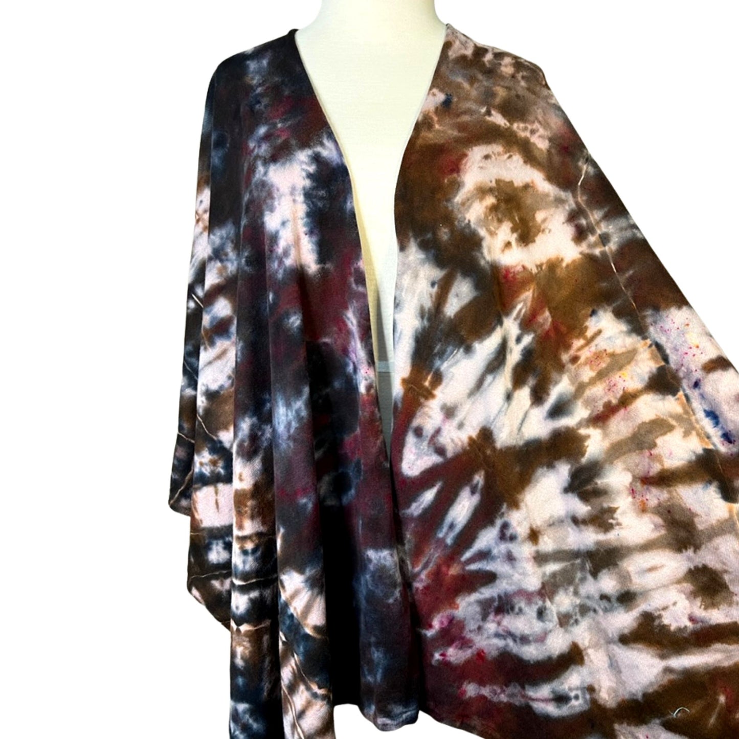 Tie Dye Wrap, Shibori Design, Earthy Colorway