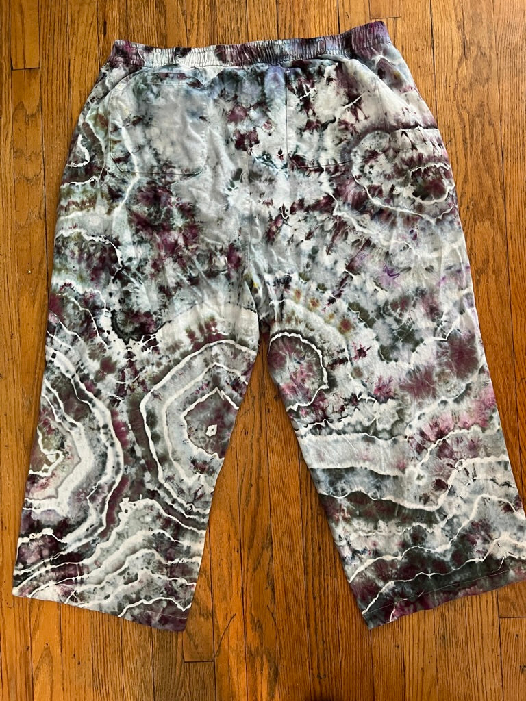 Tie Dye Linen Pants 4X Geode
