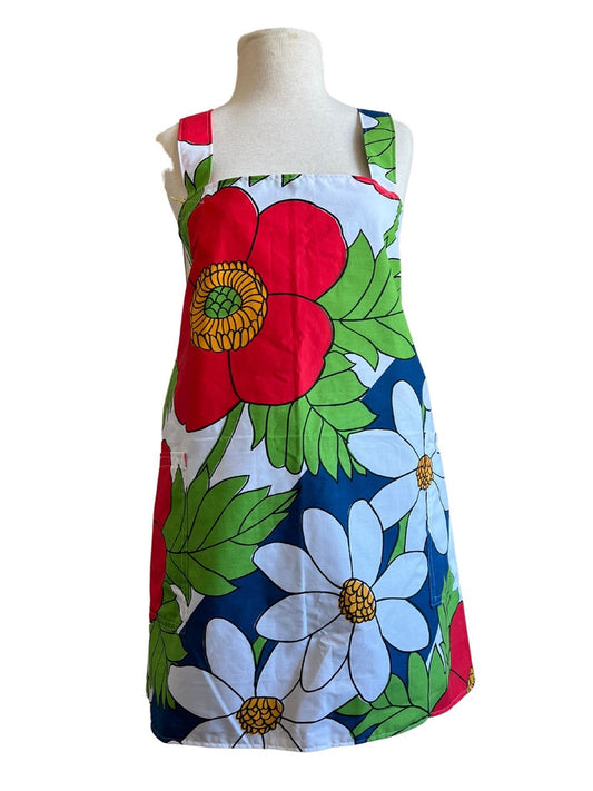 Crossback Pinafore Apron Vintage Pop Art Floral Regular Size