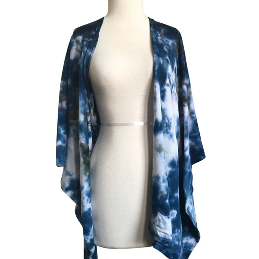 Forever Wrap, Hand dyed Shibori Blue And Gray