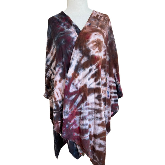 Tie Dye Wrap, Shibori Design, Earthy Colorway