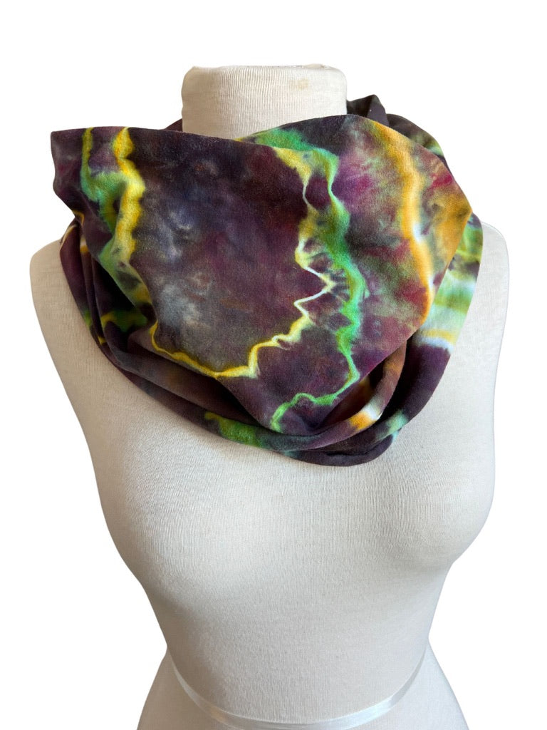Tie Dyed Infinity Scarves, Geode Purple Multi