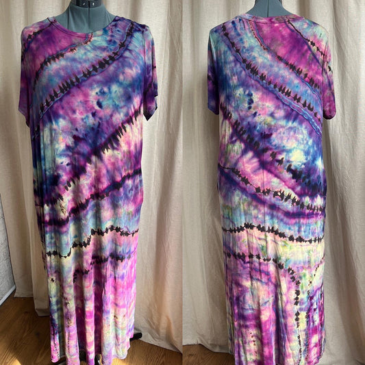 Tie Dye Maxi Dress 1x Ice dye