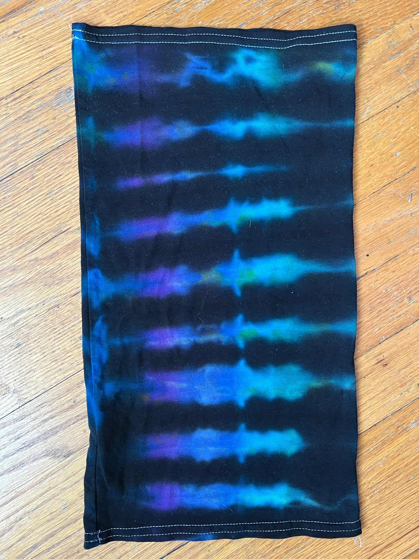 Balaclava Gaiter Tie Dye Purple and Turquoise with Black