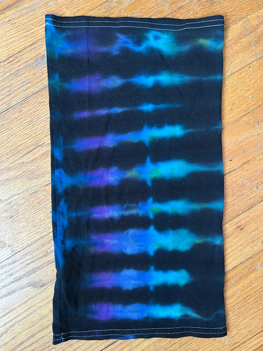 Balaclava Gaiter Tie Dye Purple and Turquoise with Black