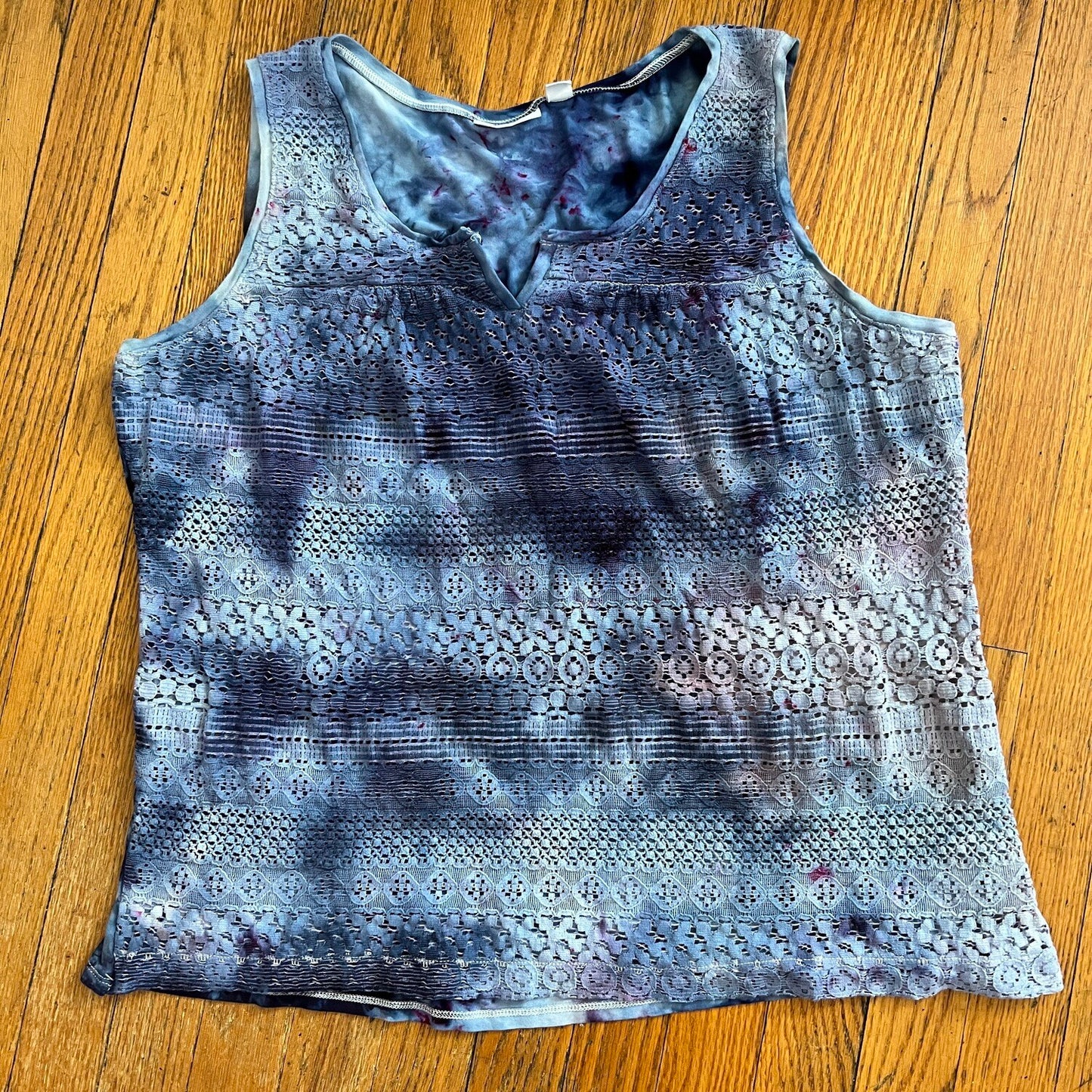 Tie Dye Tank Top, XL Space Lace Front Ice Dye